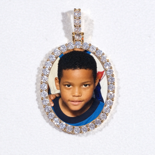 3D Oval Custom Picture Pendant