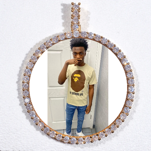 LARGE 3D CIRCLE CUSTOM PICTURE PENDANT