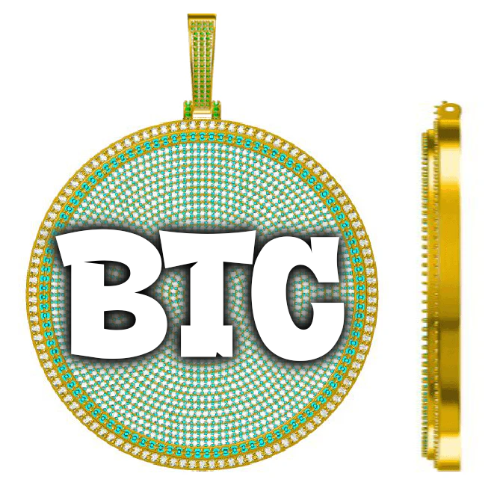 CUSTOM LETTER NECKLACE 3D BIG DISC