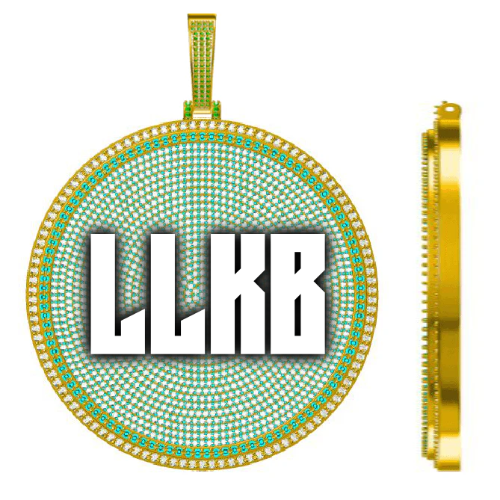 CUSTOM LETTER NECKLACE 3D BIG DISC