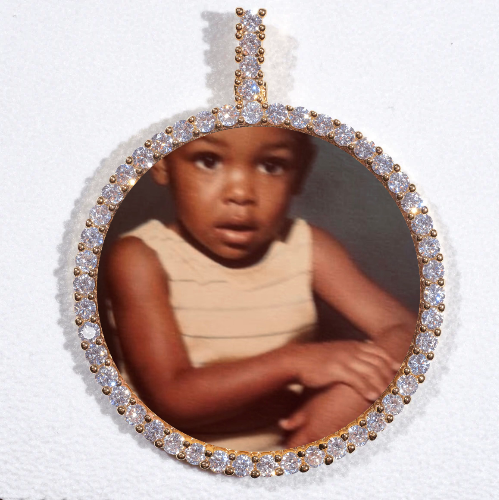 LARGE 3D CIRCLE CUSTOM PICTURE PENDANT