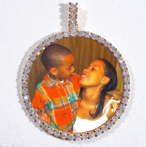 LARGE 3D CIRCLE CUSTOM PICTURE PENDANT
