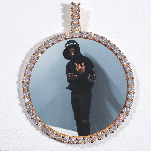 LARGE 3D CIRCLE CUSTOM PICTURE PENDANT