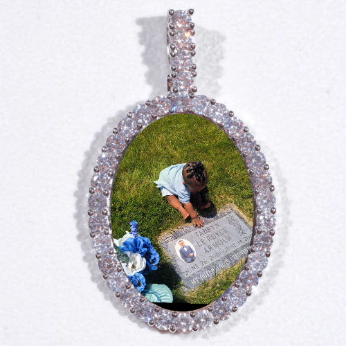 Large 3D Oval Custom Picture Pendant