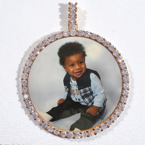 LARGE 3D CIRCLE CUSTOM PICTURE PENDANT