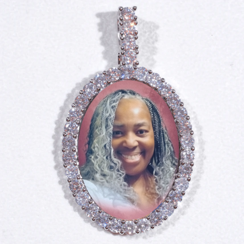 Large 3D Oval Custom Picture Pendant
