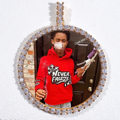 LARGE 3D CIRCLE CUSTOM PICTURE PENDANT