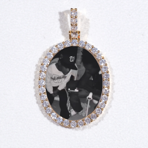 3D Oval Custom Picture Pendant