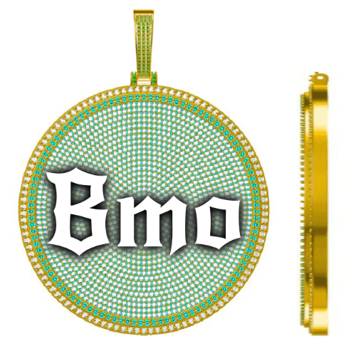 CUSTOM LETTER NECKLACE 3D BIG DISC