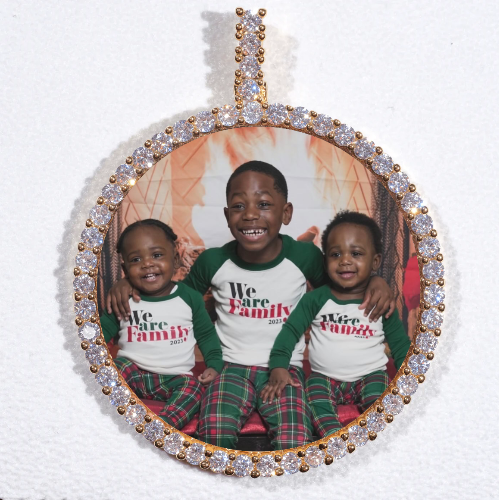 LARGE 3D CIRCLE CUSTOM PICTURE PENDANT