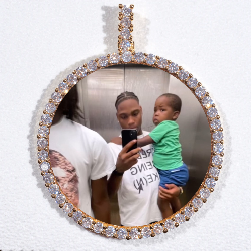 LARGE 3D CIRCLE CUSTOM PICTURE PENDANT
