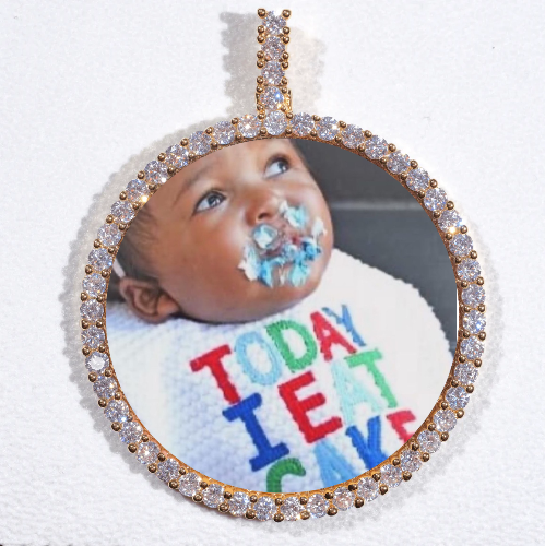 LARGE 3D CIRCLE CUSTOM PICTURE PENDANT