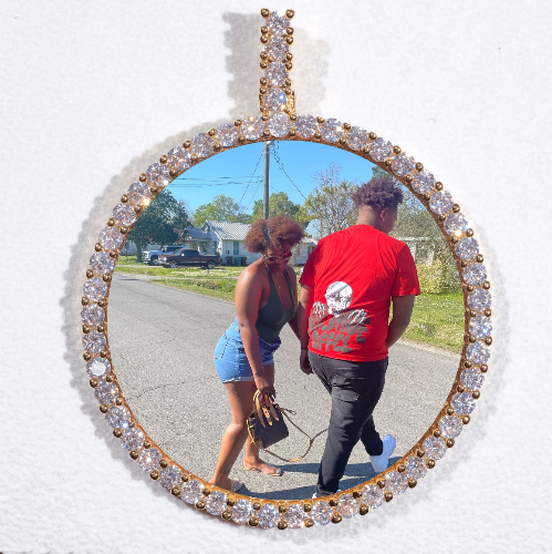 LARGE 3D CIRCLE CUSTOM PICTURE PENDANT