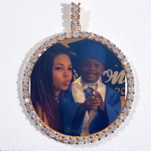 LARGE 3D CIRCLE CUSTOM PICTURE PENDANT