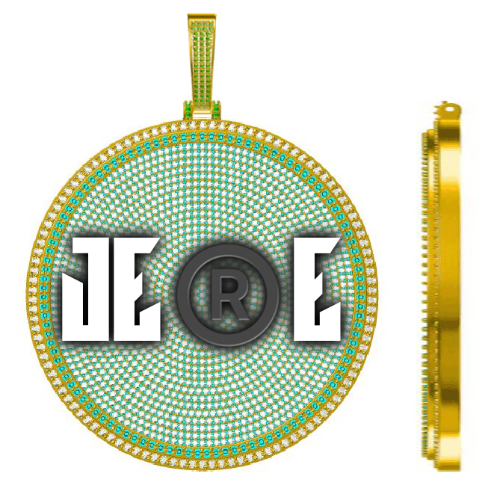 CUSTOM LETTER NECKLACE 3D BIG DISC