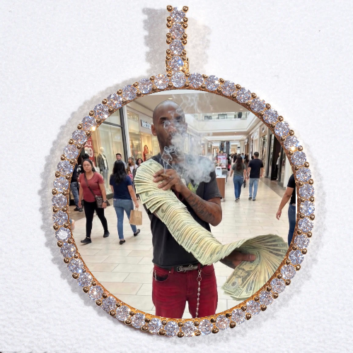 LARGE 3D CIRCLE CUSTOM PICTURE PENDANT
