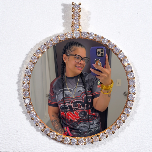 LARGE 3D CIRCLE CUSTOM PICTURE PENDANT