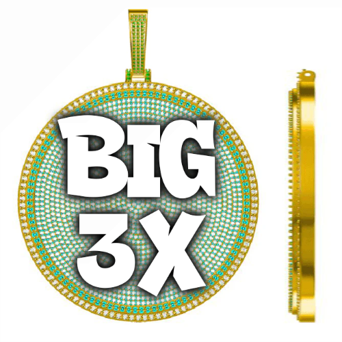 CUSTOM LETTER NECKLACE 3D BIG DISC
