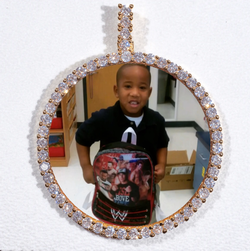 LARGE 3D CIRCLE CUSTOM PICTURE PENDANT