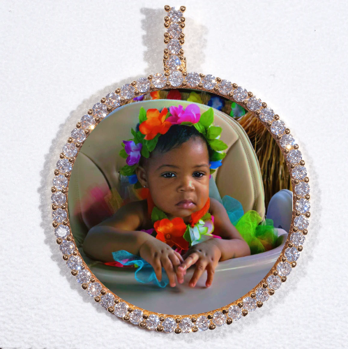 LARGE 3D CIRCLE CUSTOM PICTURE PENDANT