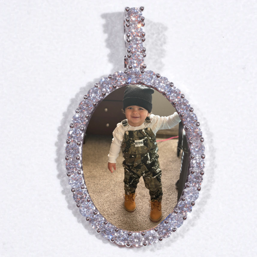Large 3D Oval Custom Picture Pendant