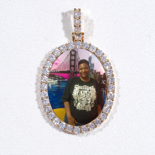 3D Oval Custom Picture Pendant