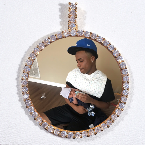 LARGE 3D CIRCLE CUSTOM PICTURE PENDANT