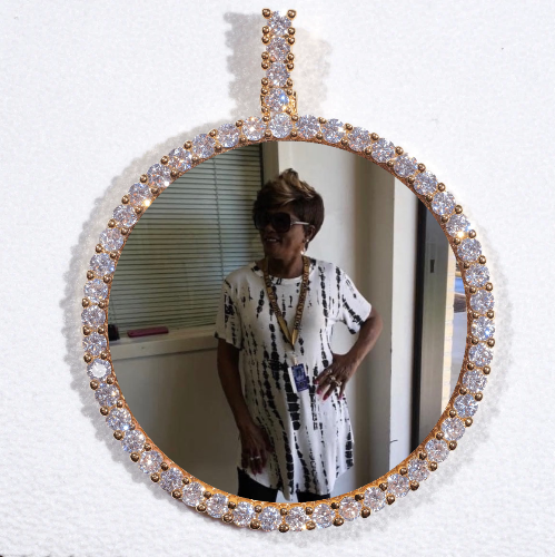 LARGE 3D CIRCLE CUSTOM PICTURE PENDANT