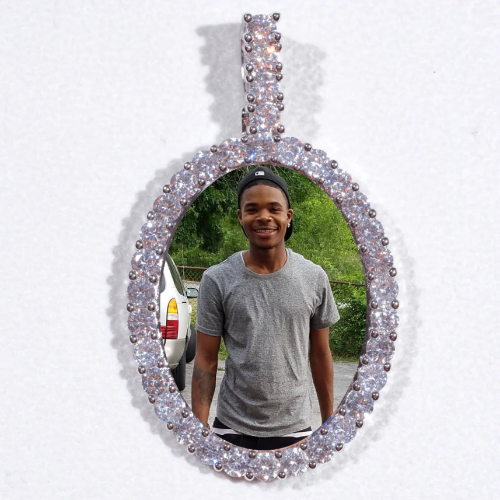 Large 3D Oval Custom Picture Pendant