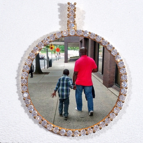 LARGE 3D CIRCLE CUSTOM PICTURE PENDANT