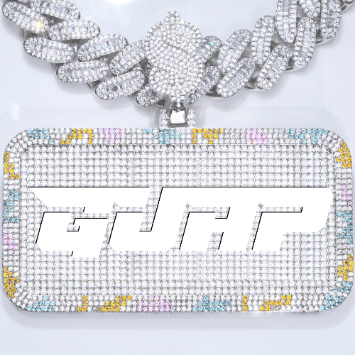 CUSTOM LETTER NECKLACE 3D COLORFUL SQUARE
