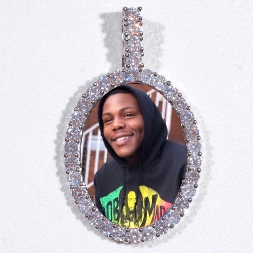Large 3D Oval Custom Picture Pendant