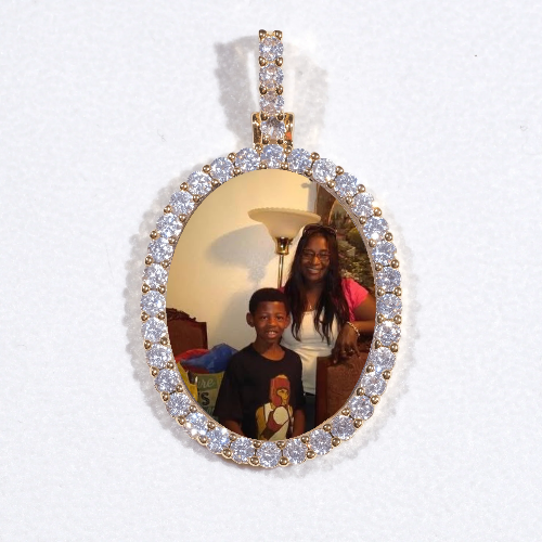 3D Oval Custom Picture Pendant