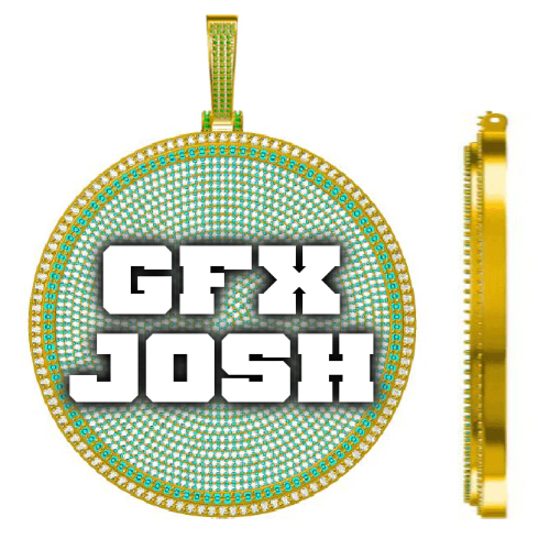 CUSTOM LETTER NECKLACE 3D BIG DISC