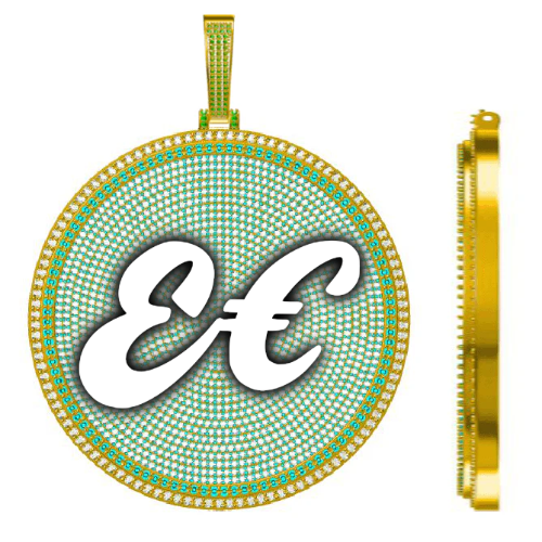 CUSTOM LETTER NECKLACE 3D BIG DISC