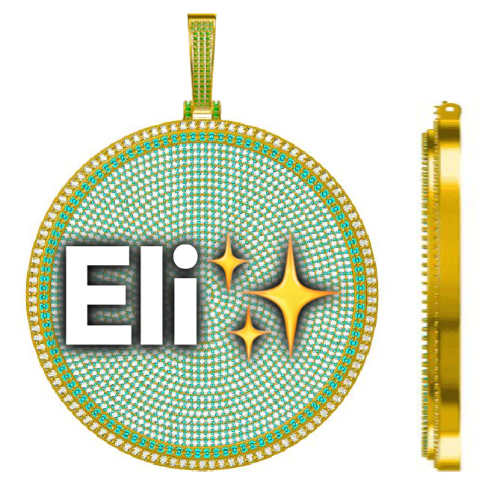 CUSTOM LETTER NECKLACE 3D BIG DISC