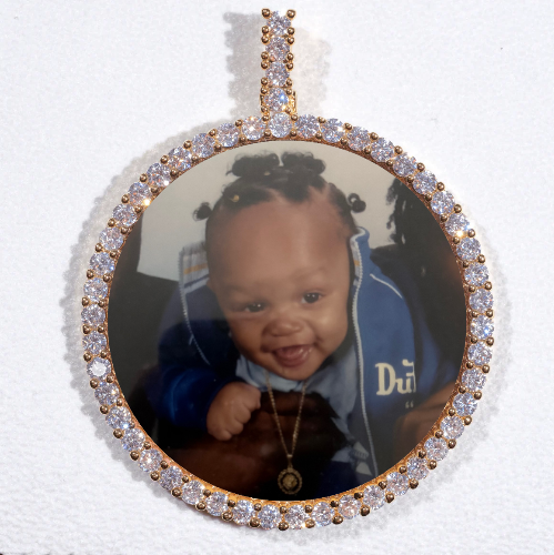 LARGE 3D CIRCLE CUSTOM PICTURE PENDANT