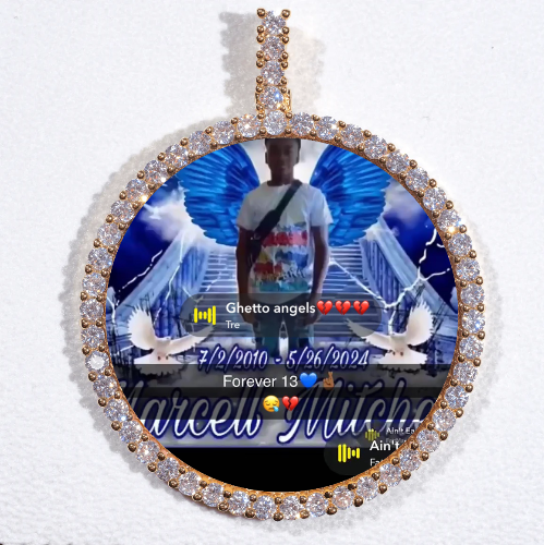 LARGE 3D CIRCLE CUSTOM PICTURE PENDANT