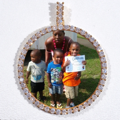LARGE 3D CIRCLE CUSTOM PICTURE PENDANT