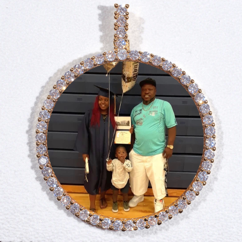 LARGE 3D CIRCLE CUSTOM PICTURE PENDANT