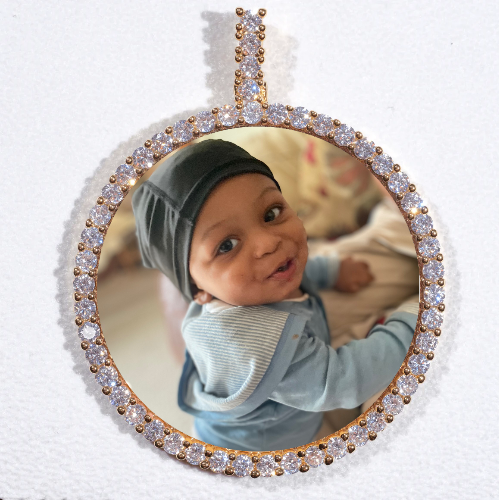 LARGE 3D CIRCLE CUSTOM PICTURE PENDANT