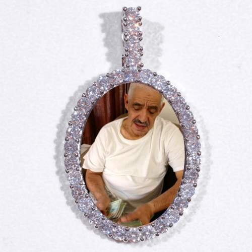 Large 3D Oval Custom Picture Pendant