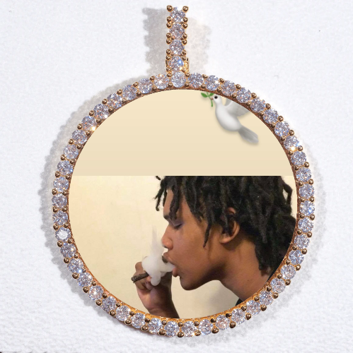 LARGE 3D CIRCLE CUSTOM PICTURE PENDANT