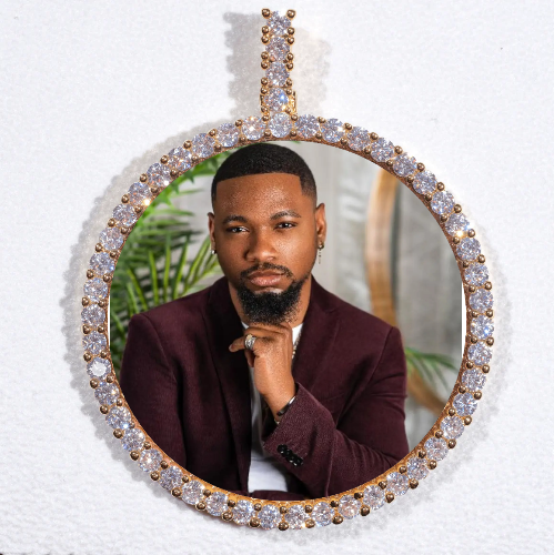 LARGE 3D CIRCLE CUSTOM PICTURE PENDANT