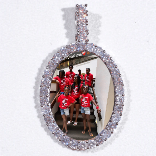 Large 3D Oval Custom Picture Pendant