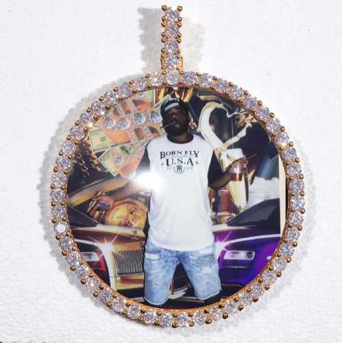 LARGE 3D CIRCLE CUSTOM PICTURE PENDANT