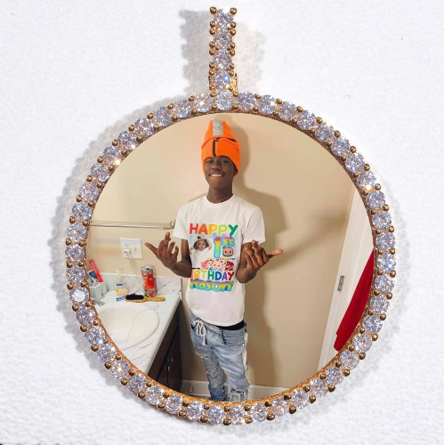 LARGE 3D CIRCLE CUSTOM PICTURE PENDANT