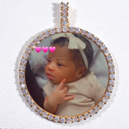 LARGE 3D CIRCLE CUSTOM PICTURE PENDANT