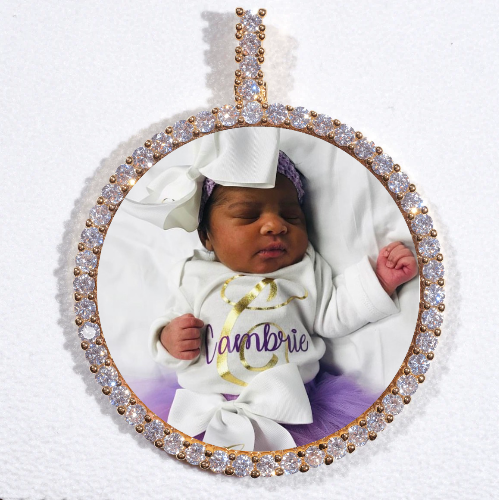 LARGE 3D CIRCLE CUSTOM PICTURE PENDANT