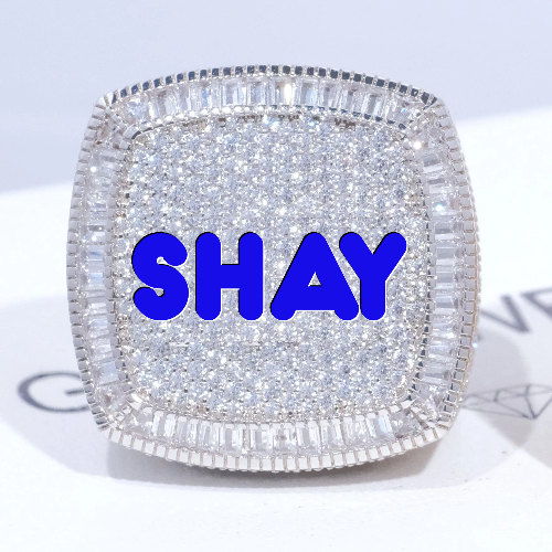 CUSTOM LETTER 3D ICED RING